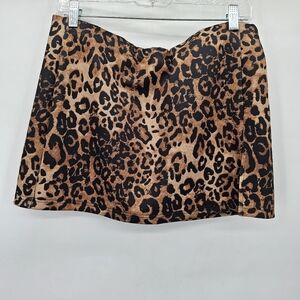 Cider Animal Leopard Mini Skirt Womens Size Large New